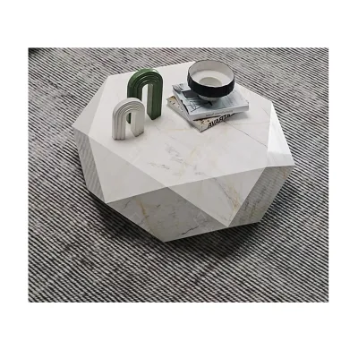 Nordic Home Decor Natural Marble Diamond Shapetable Marble Coffee Table for Living Room Coffee Marble Table