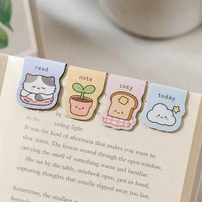 Custom Foldable Magnetic Bookmarks; Full-color Printed Cartoon Paper Bookmarks/fridge Magnets.