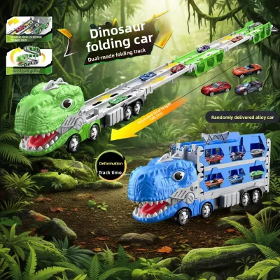 Hot Sale Joysun Toys Kids Toy Double Catapult Deformed Folding Track Dinosaur Car