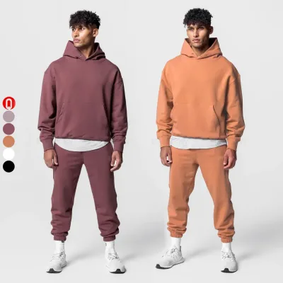 Custom Unisex Winter Casual Midweight High Quality Hoodies Jogging Suit Sport Oversized Hoodie Jogger Sweat Pants Two Piece Set