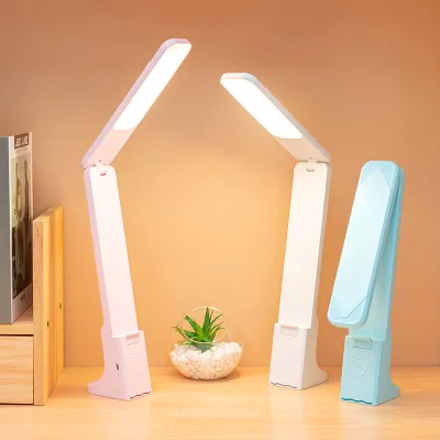 Factory Hot Sale OEM ODM Reading Flip Light Foldable Touch Three-Speed Dimming Usb Charging Led Desk Lamp