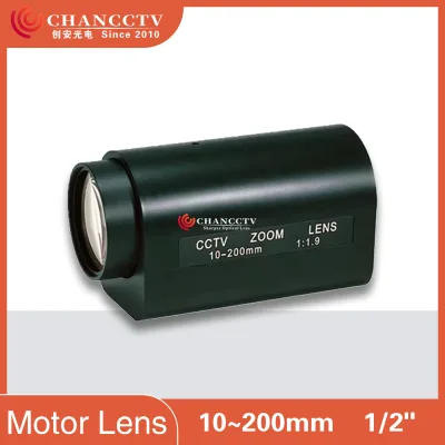 C Mount 1/2 Inch CCTV Lens with Auto Iris 10-200mm Motorized Zoom Lens