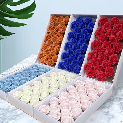 Handmade 50Pcs Paper Rose Soap Decoration for Mother's Day Hand Cleaning Soap Flower Gift Rose Soap Flower