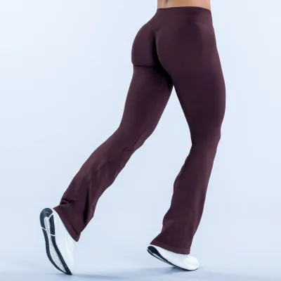 Cross-border for Full-extinction for High Waist Regular Pants Long Tight Hip Flare Seamless Solid Fitness Full Length