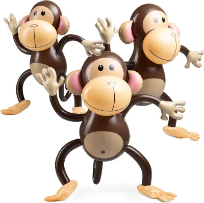 Inflatable Monkey Toy Thick PVC Blow up Monkey for Jungle Theme Party Kids Home Decoration