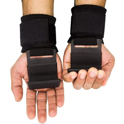 Heavy Duty Weight Lifting Wrist Hooks Straps Pull up Power Lifting Deadlift Straps Power Lifting Grips Padded Workout Straps