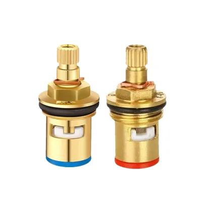 Universal Solid Brass 1/2 Inch Ceramic Faucet Cartridge Quick Open Valve Core Angle Tap Replacement