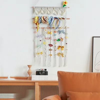 Factory Wholesale New Hairpin Hair Accessories Macrame Wall Hangings Tapestry Wall Art Home Decor for Living Room