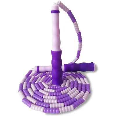 Adjustable Free Segmented Anti Twining Soft Pvc Bamboo Point Beaded Jump Rope