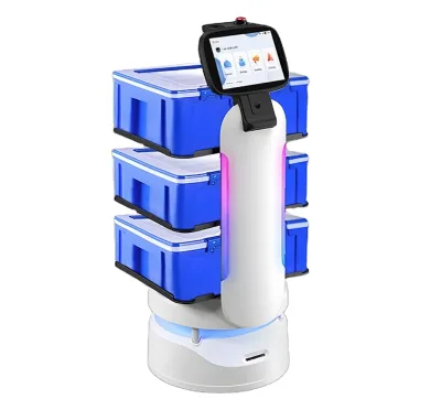 2024 AI Intelligent Actively Avoid Obstacles New Style Smart Service Delivery Robot for Restaurant Office