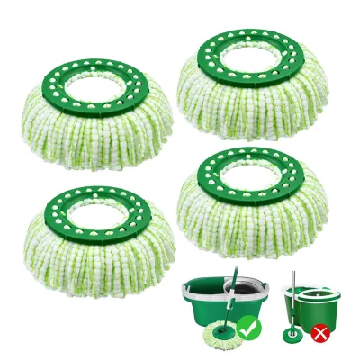 Lightweight Machine Washable Reusable Microfiber Floor Spin Mop Head Replacement for Floor Cleaning