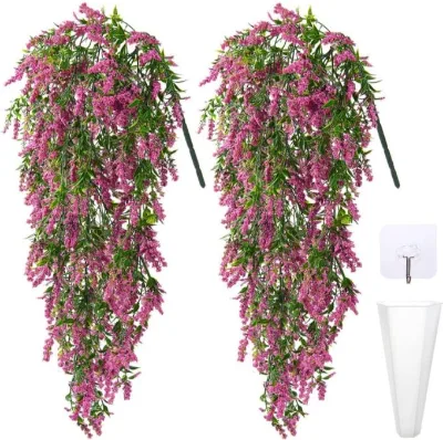 Artificial Lavender Bouquet Vine Hanging Plants Simulatioin Ivy Vine Leaves for Wedding Indoor Outdoor Wall Decor