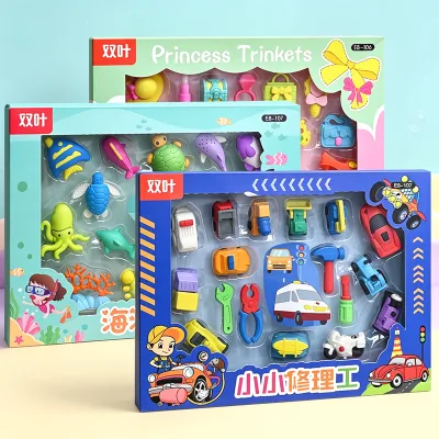 Kawaii Dinosaur Rubber Pencil Eraser Extra Large Gift Box for Boys and Girls Cute Shape Stationery Children's Cartoon
