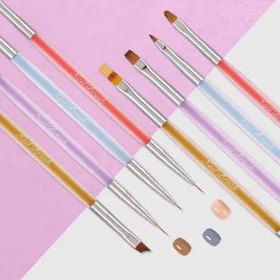 New Arrive Double Head Nail Brush Liner Ombre Acrylic Gel Painting Plastic Brush for Nail Art