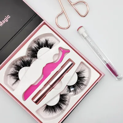 Factory 3D 5D Mink Eyelash with Customised Packaging Book Boxes With Tweezer and Glue