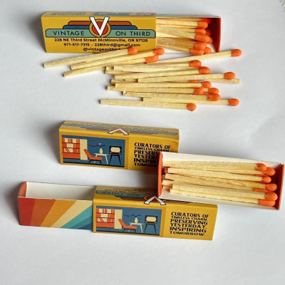 Small Convenient Carry Boxed Matches Triangle Shaped Boxed Matches with Customized Design Orange Safety Matches