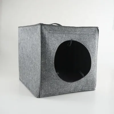 Customized Eco-Friendly Cubic Home Cat Bed with Trendy Printed Pattern