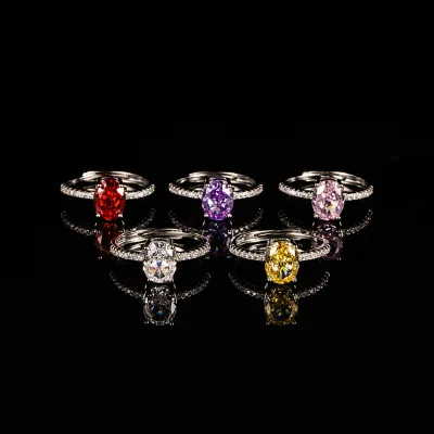 Hot Sale New Exquisite Princess Red Green Blue Rings for Women Luxury Engagement Bride Adjustable Ring Jewelry