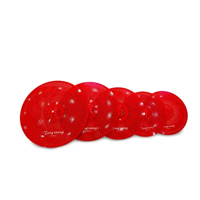 High Quality Low Sound Drum Cymbals Red Cymbals Set 14"Hihat+16"Crash+18"Crash+20"Ride Without Bag