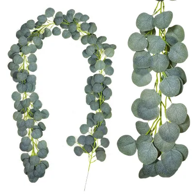 Artificial Eucalyptus Willow Leaves Eucalyptus Vine Garland Faux White Berries Decoration
