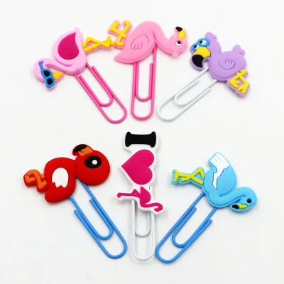 Cartoon Pvc Bookmark Cute Clips for Paper Custom Pvc Rubber Paper Clip