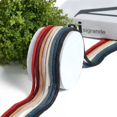 Custom Specification Stock Color Braided Eco-friendly Elastic Cord Metal Tips Paper Material 5-7mm Diameter XinHong Brand OEM
