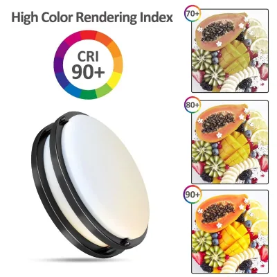 LED Ceiling Light Stainless Steel Switch Control Modern Design IP44 Adjustable Color Temperature for Bathroom & Bedroom
