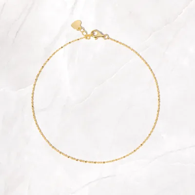 High Quality Wholesale Trendy and Minimalist 18k Gold Plated Fashion Anklet with Heart Pattern Suitable for Ankle Decoration