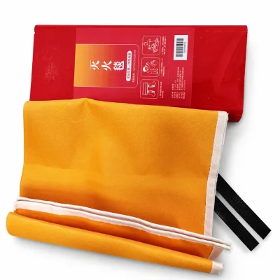 Orange Fiberglass Fire Blanket Flame Retardant Emergency Safety 100 X 100 cm 0.05-0.10mm Thick 550C Heat Resistance for Home