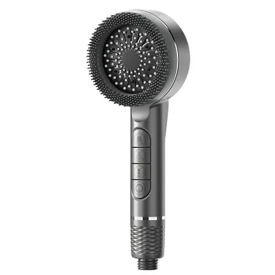 Pressurized Shower Filter Nozzle Large-Flow Water Filter Modern Minimalist Design Electroplated Finish Wall Bathroom Faucets