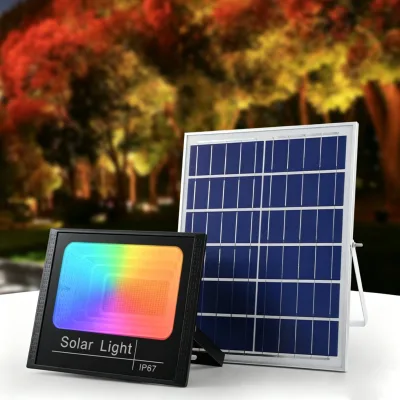 Solar Flood Lights Outdoor Waterproof LED Tree Light Landscape Lighting Spotlight Floodlight RGB Garden Lights Solar Powered