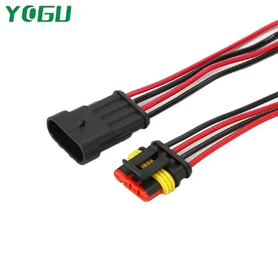 YOGU Brass IP67 Waterproof Automotive Adapter Cable Tail Auto Connector Prevent Wire Break Frequent Bending Vibration 24V 220A