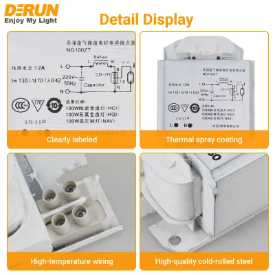 High Quality Inductive Ballasts 35W 70W 175W 250W 400W 220-240V 50/60Hz for Sodium Lamps Metal Halide Lamps