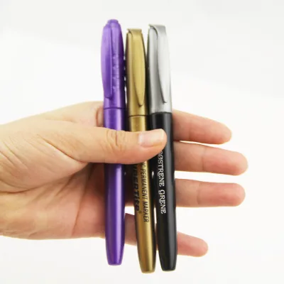 HONGBIN JOYCOLOUR HB-P1910 8-Color Metallic Permanent Marker 3mm Toe Brush Tip Quick Drying Ink Mini Size for Office/School