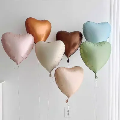 18-Inch Cream Caramel Coffee Vintage Love Star Balloon for Birthday & Valentine's Day Party Decorations