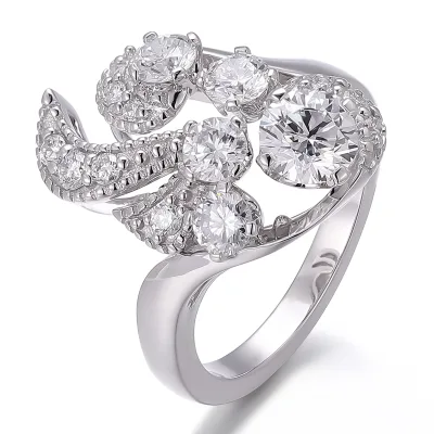 Custom Ring Manufacturer Chunky Rings 10k 14k 18k White Gold Lab Created Diamond Fancy Ring for Woman Weeding Promise Jewelry