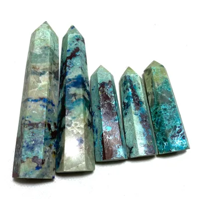 Wholesale Polished Natural Chrysocolla Crystal Stone Point Colorful Feng Shui Healing Stone for Decoration