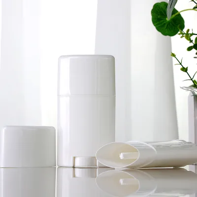 Empty Oval White Black 5g 7g Custom Printing Deodorant Stick Plastic Deodorant Container