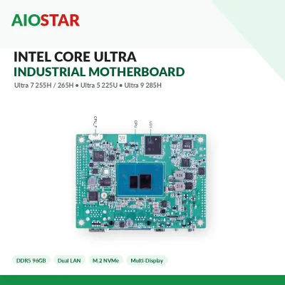 Intel Core Ultra 7 255H 265H Ultra 5 225U Ultra 9 285H Industrial Motherboard DDR5 96GB Dual LAN Dual Type-C M.2 NVMe