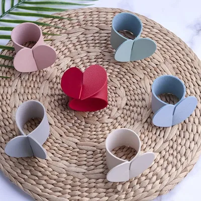 PU Skin Caring Napkins Ring Napkins Storage and Organization Ring Buckles Hotel Restaurant Tables Storage Ring Buckles