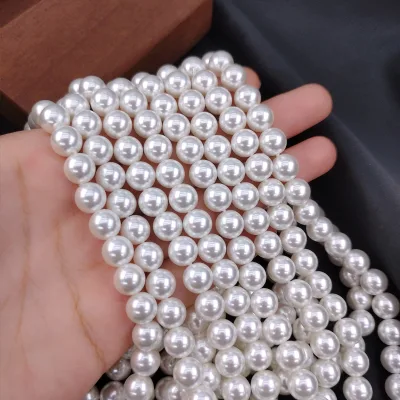 Wholesale 3-12mm South Sea Imitation Shell Beads High Gloss White Pearls Beads