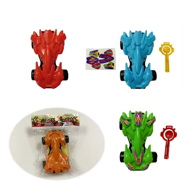 Ejection Power Four-wheel Drive Car Catapult Toys With Stickers for Kids