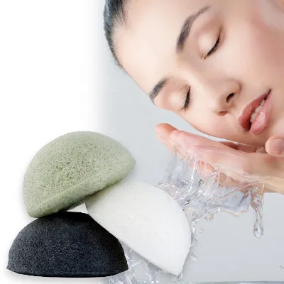 100% Organic Private Label Natural 9 Colors Half Ball Face Clean Exfoliating Beauty Care Baby Sponge Konjac