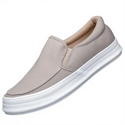 Wholesale Men's Casual Shoes Light Weight Slip-On Breathable Anti-Slippery Summer Canvas Rubber Outsole Trendy Flat Sports