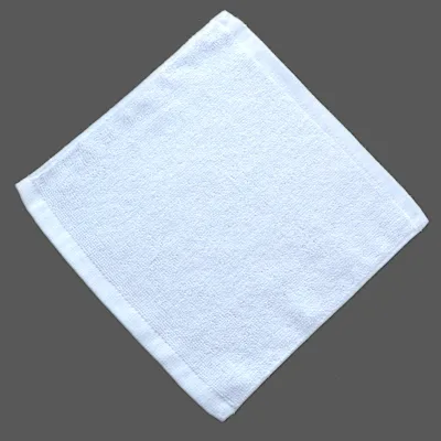 Economical 100% Cotton Terry Face Towel Small 25x25cm Plain White Velour Washcloths Woven Technics