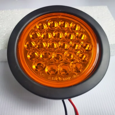 New 4 Inch 40LED Round Tail Light 12V 24V Truck Trailer Brake Stop Turn Signal Reverse Lamp Waterproof Red Amber White