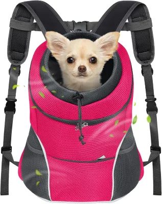 Adjustable Breathable Dog Pet Front Carrier Backpack Pet Carrier for Hiking Cycling Outdoor