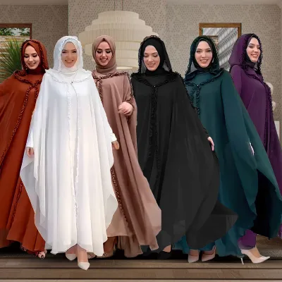 Wishebay & Aliexpress European and American Style Elegant Cape Robe 9005 Polyester Cardigan Shawl Hooded for Eid Dress-Up