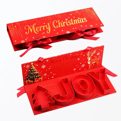 Wholesale Christmas Paper Gift Box Eco-Friendly Foldable Xmas Candy Chocolate Gift Box for Holiday Gift Wrapping