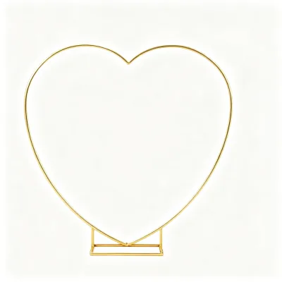 Gold Metal Heart Frame Stand 6.6FT Hollow Heart Shaped Table Centerpiece Frame for Wedding Floral Arrangement Party Decor